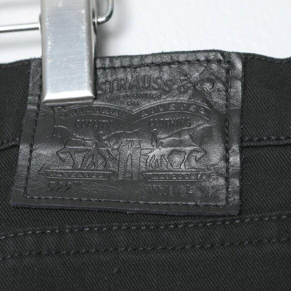 Levi's 522 Men's Slim Taper Fit Jeans Jet Black Denim Stretch Classic Casual 36 - Picture 11 of 13